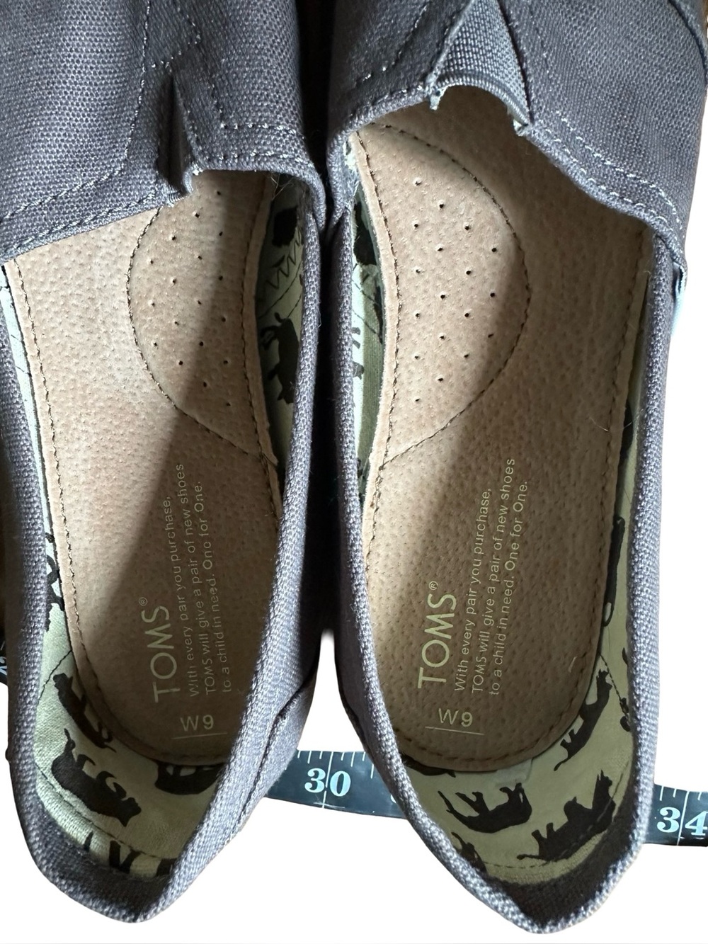 NWT TOMS Alpargata Classic Gray Slip On Canvas Shoes Gray 9 - Picture 5 of 7